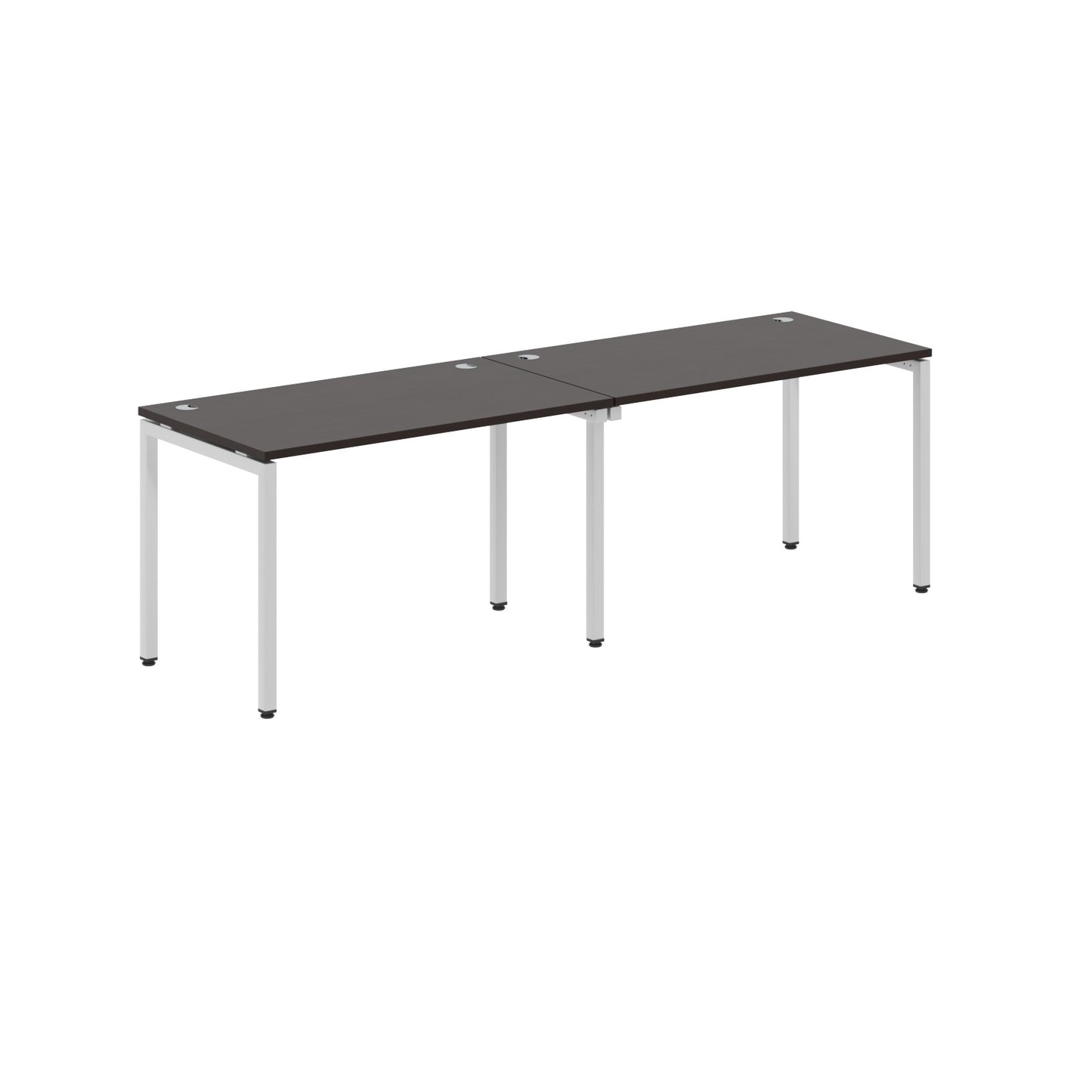RECTANGULAR SHAPE CLUSTER OF 02 WORKSTATION MADE IN 25MM MFC TOP, E1 LAMINATE CHIPBOARD WITH WOODEN MODESTY PANEL 40X40MM METAL U SHAPE FRAMES