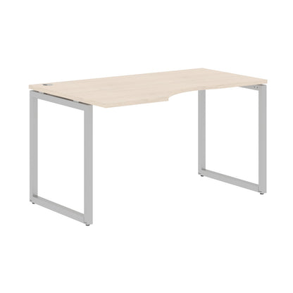 L SHAPE DESK MADE IN 25MM MFC TOP, E1 LAMINATE CHIPBOARD WITH WOODEN MODESTY PANEL 40X40MM METAL O SHAPE FRAMES