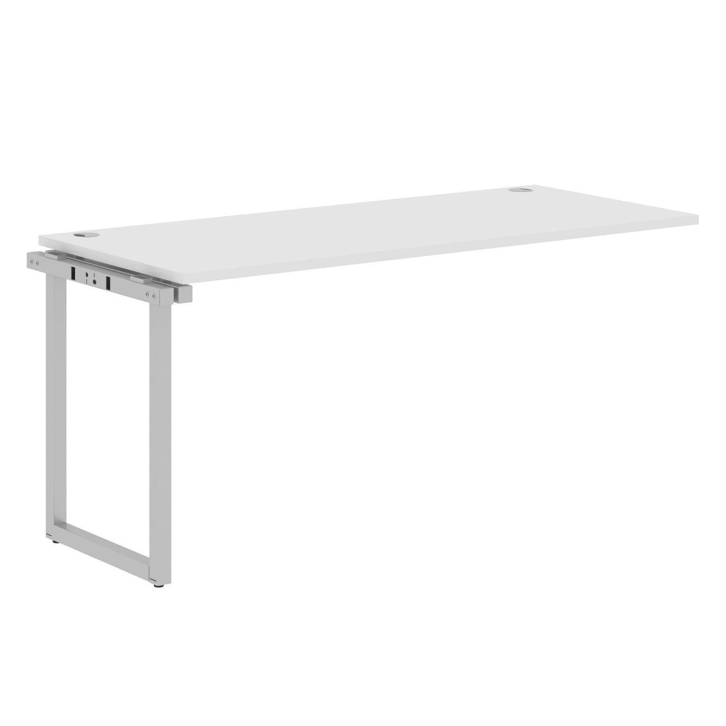 RECTANGULAR SHAPE CLUSTER OF 01 WORKSTATION EXTENSION MADE IN 25MM MFC TOP, E1 LAMINATE CHIPBOARD WITH WOODEN MODESTY PANEL 40X40MM METAL O SHAPE FRAMES