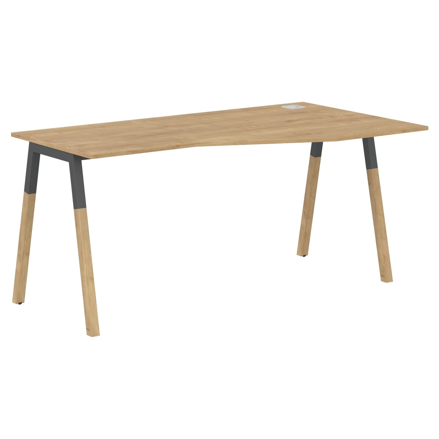 EXECUTIVE MODERN DESIGN L SHAPE DESK, MADE IN E1 LAMINATE CHIPBOPARD, WITH SLANTED SHAPE METAL/WOODEN LEGS