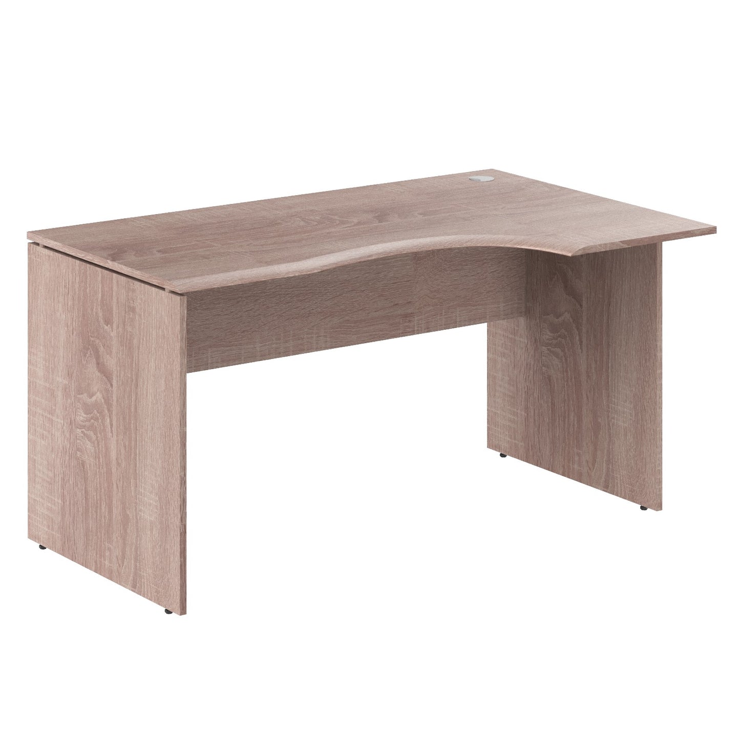 L SHAPE DESK, MADE IN E1 LAMINATE CHIPBOPARD, WITH WOODEN MODESTY PANEL AND LEGS