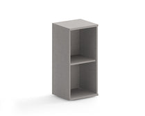 LOW HEIGHT CABINET, MADE IN E1 LAMINATE CHIPBOARD, WITH OPEN SHELVES