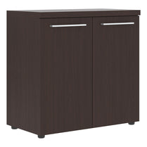 HIGH EXECUTIVE LOW HEIGHT CABINET, MADE IN E1 LAMINATE CHIPBOARD, WITH WOODEN SWING DOORS