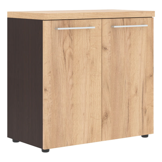 HIGH EXECUTIVE LOW HEIGHT CABINET, MADE IN E1 LAMINATE CHIPBOARD, WITH WOODEN SWING DOORS