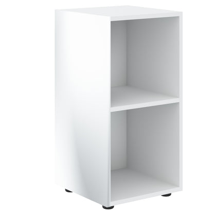 EXECUTIVE LOW HEIGHT CABINET WITH OPEN SHELVES, MADE IN E1 LAMINATE CHIPBOARD