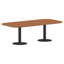 RECTANGLE SHAPE WITH CURVE CORNER MEETING TABLE, MADE IN E1 LAMINATE CHIPBOPARD, WITH METAL LEGS