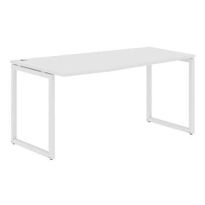 L SHAPE DESK MADE IN 25MM MFC TOP, E1 LAMINATE CHIPBOARD WITH WOODEN MODESTY PANEL 40X40MM METAL O SHAPE FRAMES