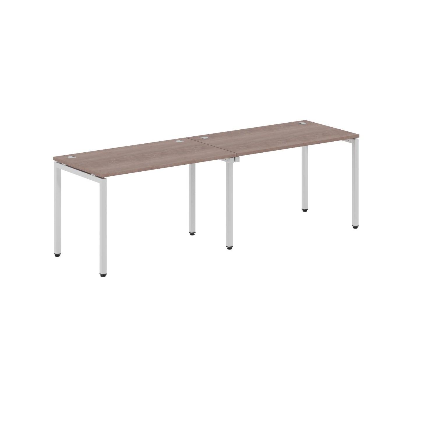 RECTANGULAR SHAPE CLUSTER OF 02 WORKSTATION MADE IN 25MM MFC TOP, E1 LAMINATE CHIPBOARD WITH WOODEN MODESTY PANEL 40X40MM METAL U SHAPE FRAMES