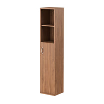 FULL HEIGHT CABINET, MADE IN E1 LAMINATE CHIPBOARD, WITH WOODEN SWING DOOR AND OPEN SHELVES