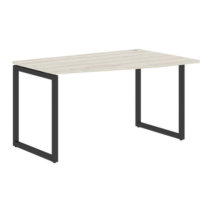 L SHAPE DESK MADE IN 25MM MFC TOP, E1 LAMINATE CHIPBOARD WITH WOODEN MODESTY PANEL 40X40MM METAL O SHAPE FRAMES