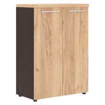 HIGH EXECUTIVE MEDIUM HEIGHT CABINET, MADE IN E1 LAMINATE CHIPBOARD, WITH SWING DOORS