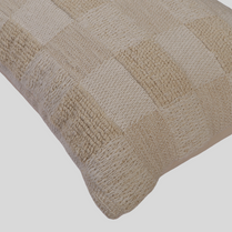 Beige Bliss Checkered Handwoven Cushion Covers, 40 x 60 cm