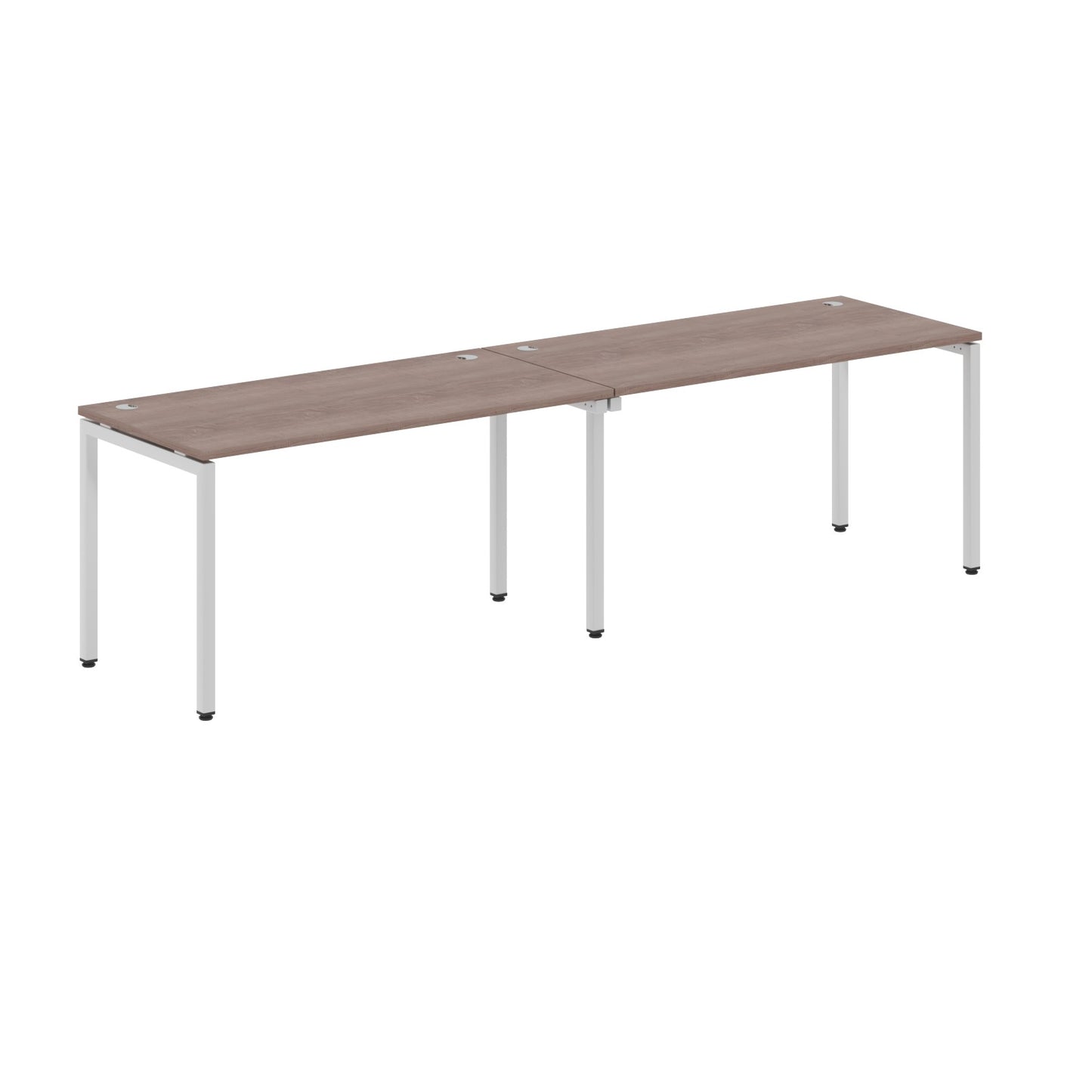 RECTANGULAR SHAPE CLUSTER OF 02 WORKSTATION MADE IN 25MM MFC TOP, E1 LAMINATE CHIPBOARD WITH WOODEN MODESTY PANEL 40X40MM METAL U SHAPE FRAMES