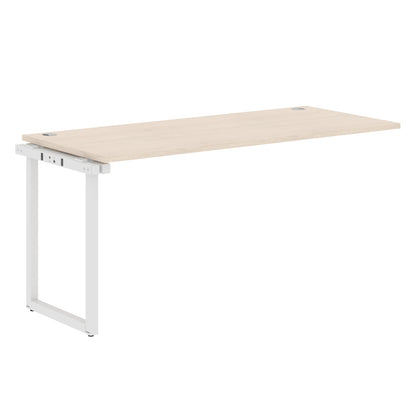 RECTANGULAR SHAPE CLUSTER OF 01 WORKSTATION EXTENSION MADE IN 25MM MFC TOP, E1 LAMINATE CHIPBOARD WITH WOODEN MODESTY PANEL 40X40MM METAL O SHAPE FRAMES