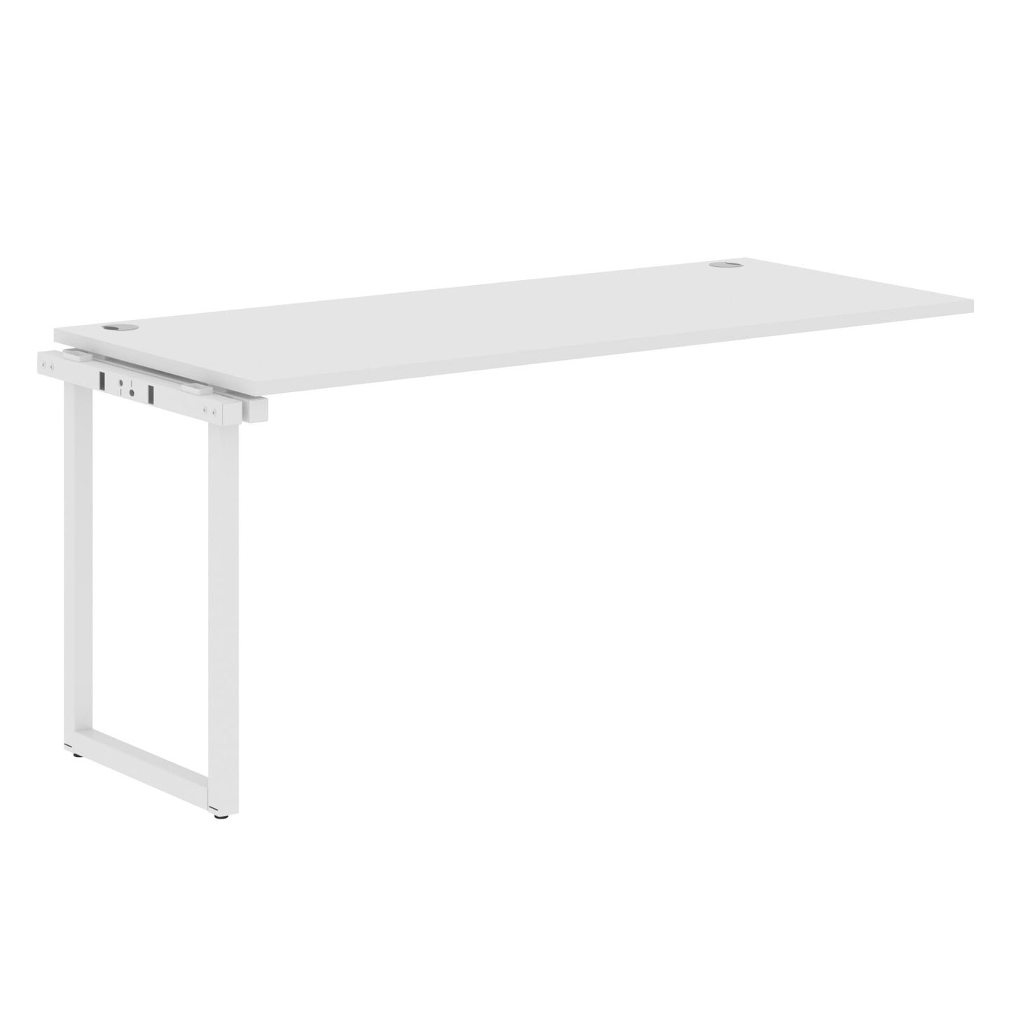 RECTANGULAR SHAPE CLUSTER OF 01 WORKSTATION EXTENSION MADE IN 25MM MFC TOP, E1 LAMINATE CHIPBOARD WITH WOODEN MODESTY PANEL 40X40MM METAL O SHAPE FRAMES