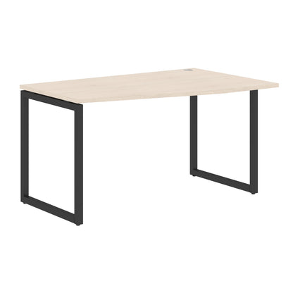 L SHAPE DESK MADE IN 25MM MFC TOP, E1 LAMINATE CHIPBOARD WITH WOODEN MODESTY PANEL 40X40MM METAL O SHAPE FRAMES
