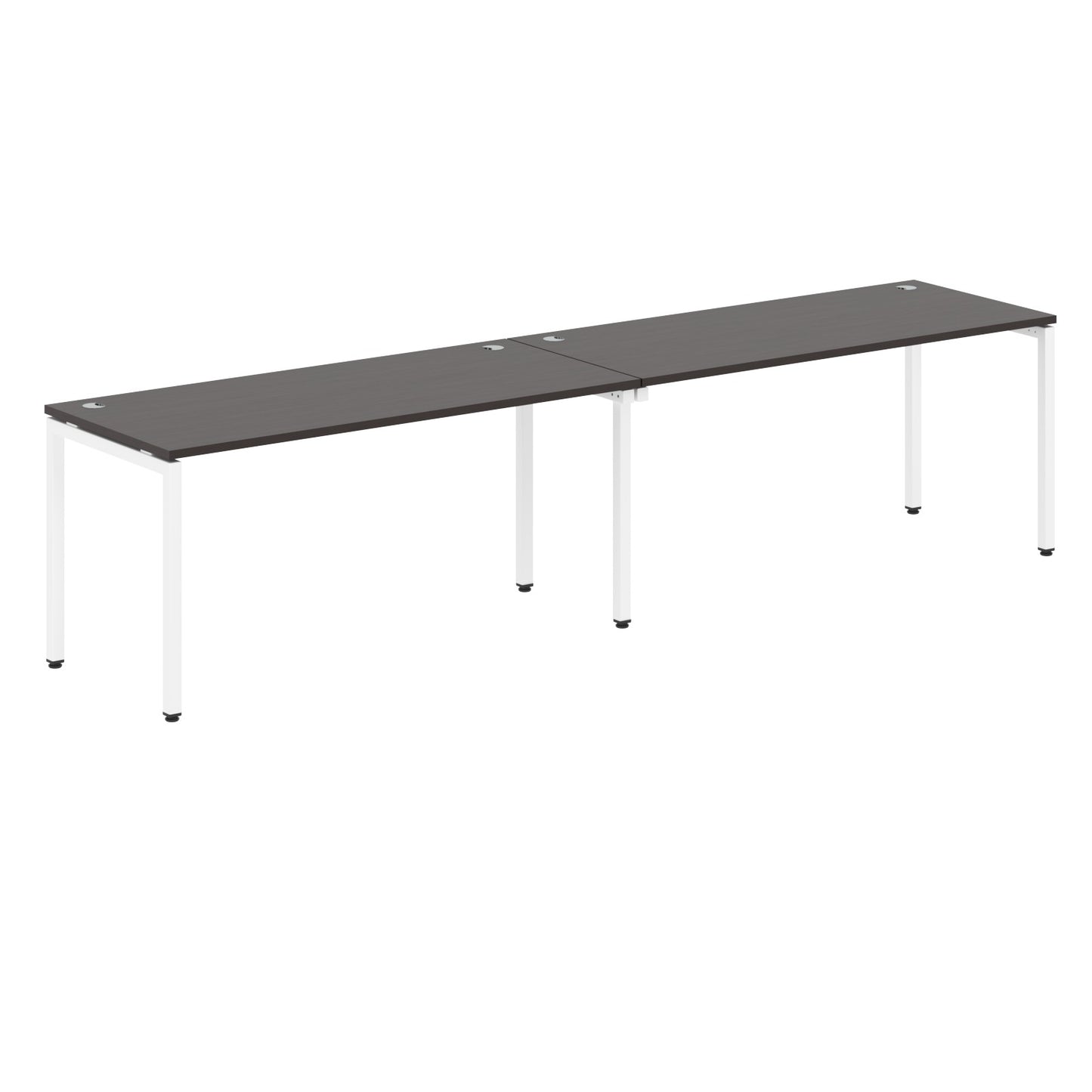 RECTANGULAR SHAPE CLUSTER OF 02 WORKSTATION MADE IN 25MM MFC TOP, E1 LAMINATE CHIPBOARD WITH WOODEN MODESTY PANEL 40X40MM METAL U SHAPE FRAMES