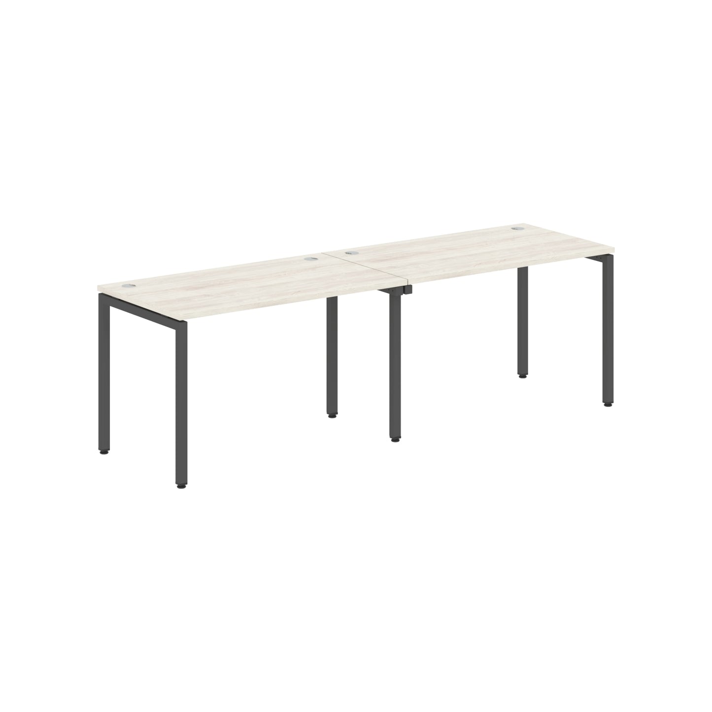 RECTANGULAR SHAPE CLUSTER OF 02 WORKSTATION MADE IN 25MM MFC TOP, E1 LAMINATE CHIPBOARD WITH WOODEN MODESTY PANEL 40X40MM METAL U SHAPE FRAMES