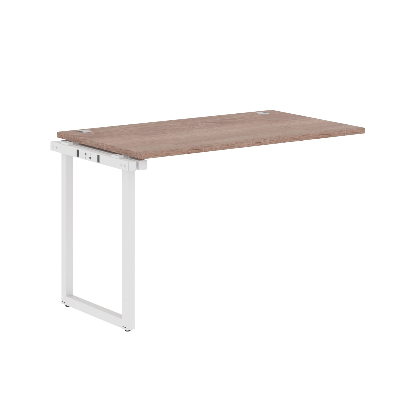 RECTANGULAR SHAPE CLUSTER OF 01 WORKSTATION EXTENSION MADE IN 25MM MFC TOP, E1 LAMINATE CHIPBOARD WITH WOODEN MODESTY PANEL 40X40MM METAL O SHAPE FRAMES