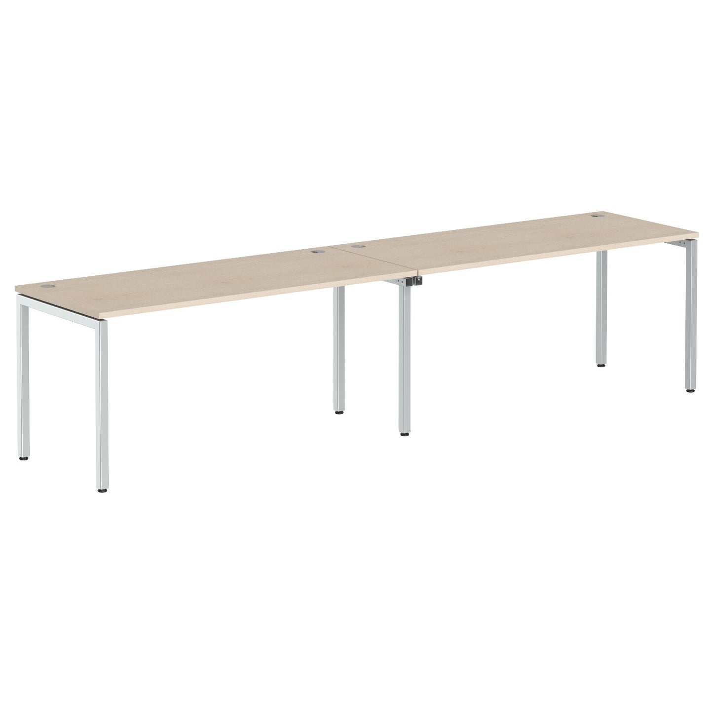 RECTANGULAR SHAPE CLUSTER OF 02 WORKSTATION MADE IN 25MM MFC TOP, E1 LAMINATE CHIPBOARD WITH WOODEN MODESTY PANEL 40X40MM METAL U SHAPE FRAMES