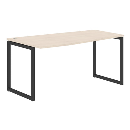 L SHAPE DESK MADE IN 25MM MFC TOP, E1 LAMINATE CHIPBOARD WITH WOODEN MODESTY PANEL 40X40MM METAL O SHAPE FRAMES