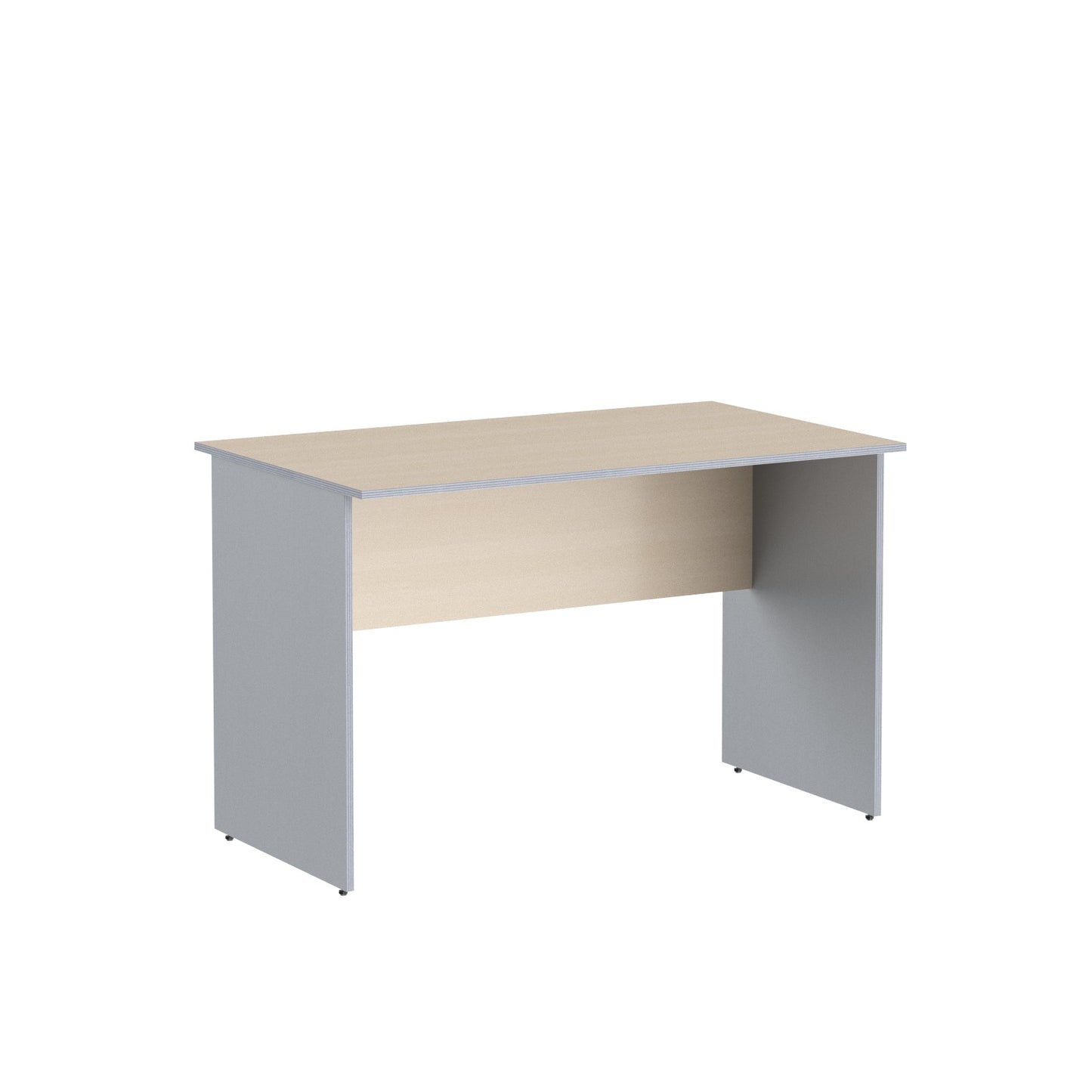 RECTANGULAR SHAPE DESK, MADE IN E1 LAMINATE CHIPBOPARD,WITH WOODEN MODESTY PANEL AND LEGS