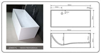 67 Inch High Quality Square Freestanding Solid Surface Tub JZ8607 by Jingzun | Souqify