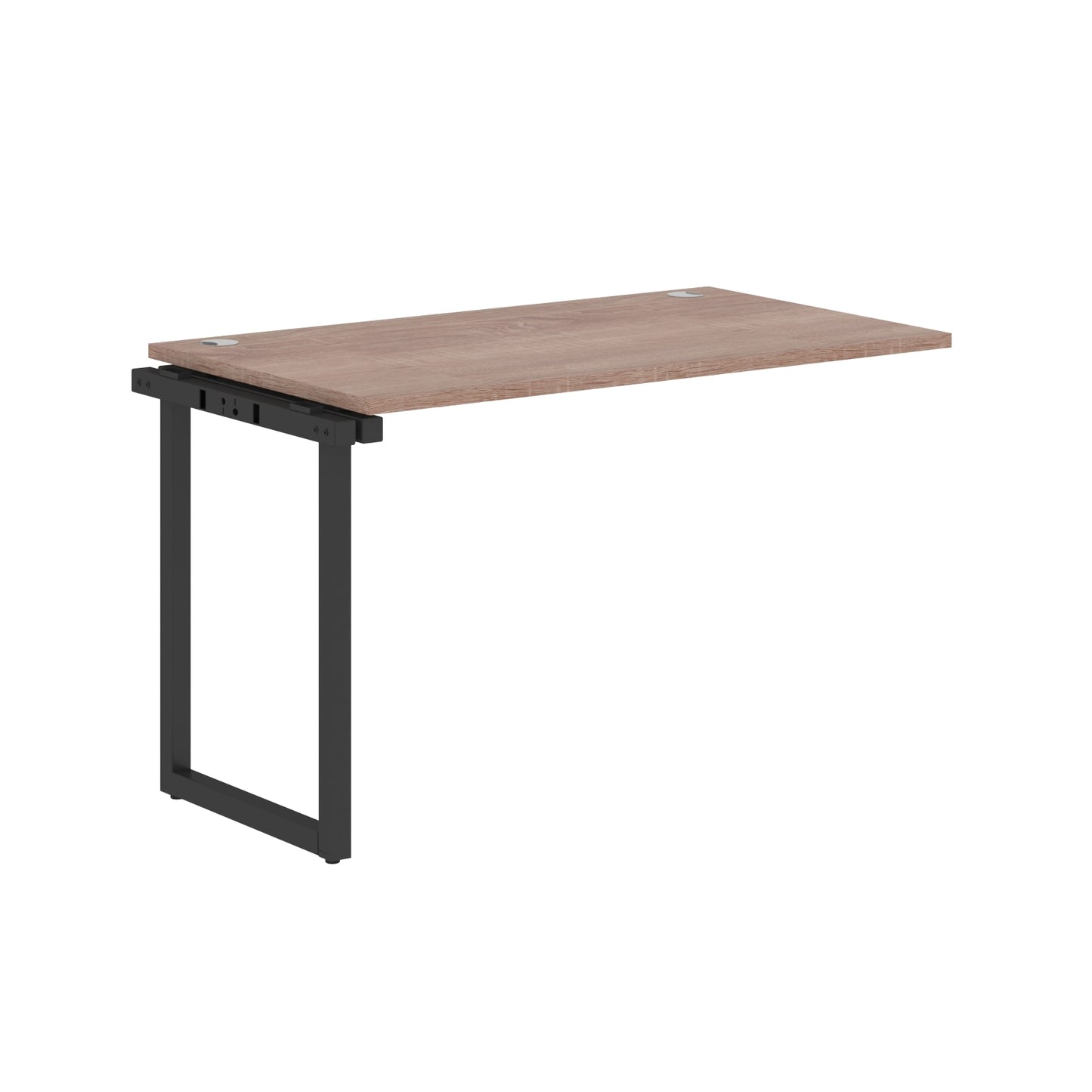 RECTANGULAR SHAPE CLUSTER OF 01 WORKSTATION EXTENSION MADE IN 25MM MFC TOP, E1 LAMINATE CHIPBOARD WITH WOODEN MODESTY PANEL 40X40MM METAL O SHAPE FRAMES