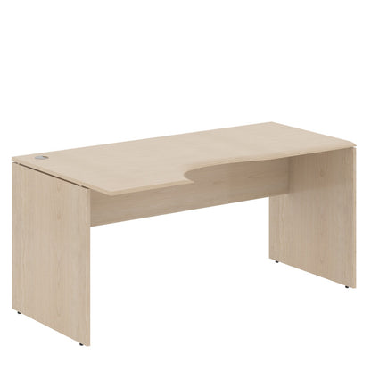 L SHAPE DESK, MADE IN E1 LAMINATE CHIPBOPARD, WITH WOODEN MODESTY PANEL AND LEGS