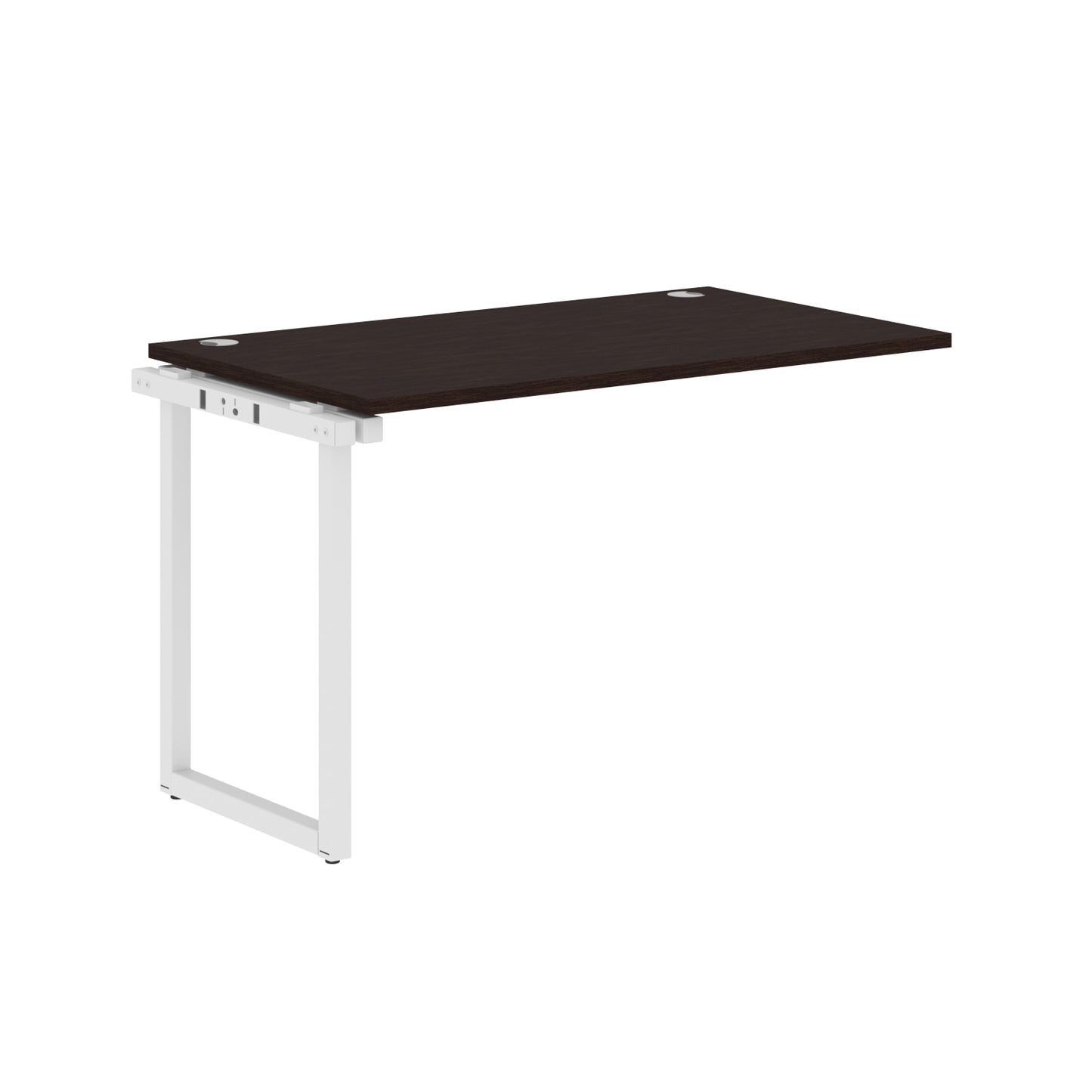 RECTANGULAR SHAPE CLUSTER OF 01 WORKSTATION EXTENSION MADE IN 25MM MFC TOP, E1 LAMINATE CHIPBOARD WITH WOODEN MODESTY PANEL 40X40MM METAL O SHAPE FRAMES