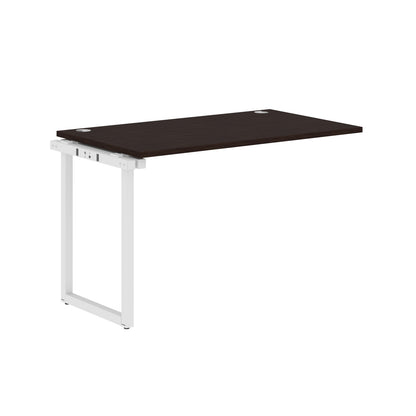 RECTANGULAR SHAPE CLUSTER OF 01 WORKSTATION EXTENSION MADE IN 25MM MFC TOP, E1 LAMINATE CHIPBOARD WITH WOODEN MODESTY PANEL 40X40MM METAL O SHAPE FRAMES