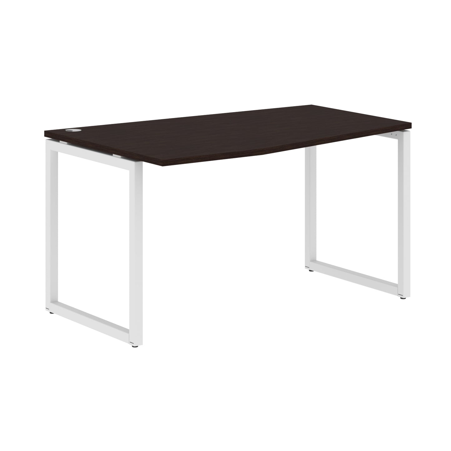 L SHAPE DESK MADE IN 25MM MFC TOP, E1 LAMINATE CHIPBOARD WITH WOODEN MODESTY PANEL 40X40MM METAL O SHAPE FRAMES
