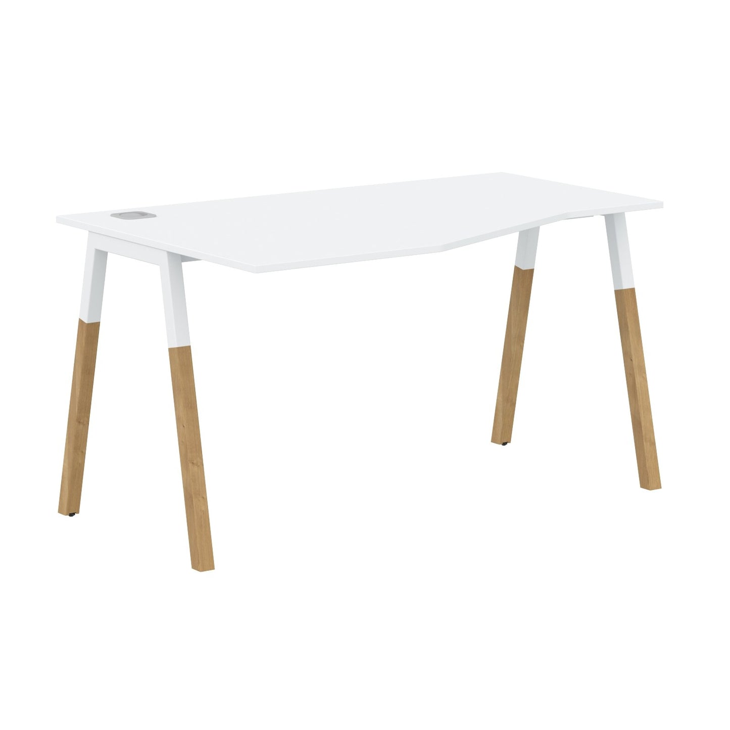 EXECUTIVE MODERN DESIGN L SHAPE DESK, MADE IN E1 LAMINATE CHIPBOPARD, WITH SLANTED SHAPE METAL/WOODEN LEGS