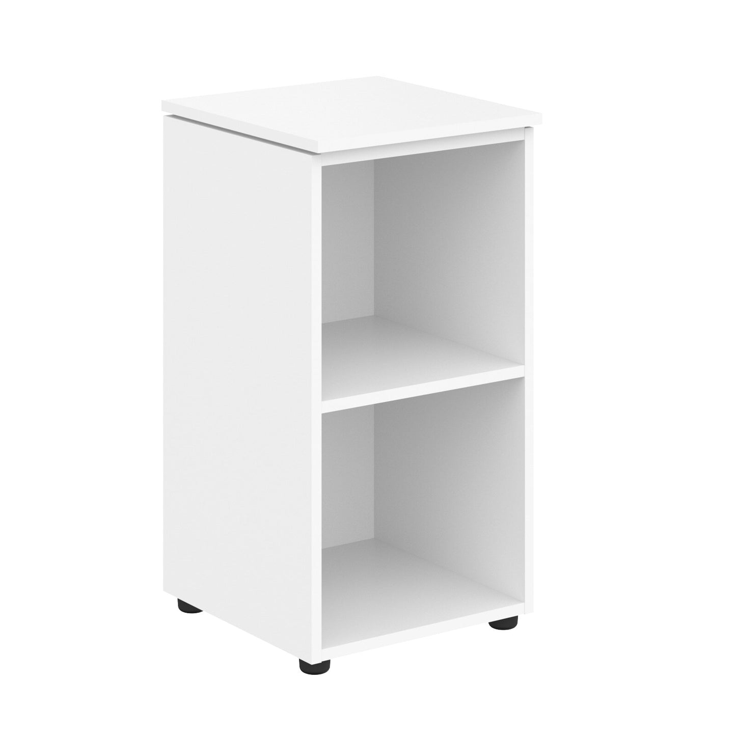 LOW HEIGHT CABINET MADE IN E1 LAMINATE CHIPBOARD WITH OPEN SHELVES