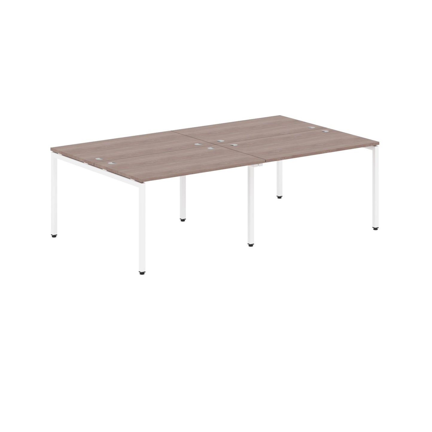 RECTANGULAR SHAPE CLUSTER OF 04 WORKSTATION MADE IN 25MM MFC TOP, E1 LAMINATE CHIPBOARD WITH WOODEN MODESTY PANEL 40X40MM METAL U SHAPE FRAMES