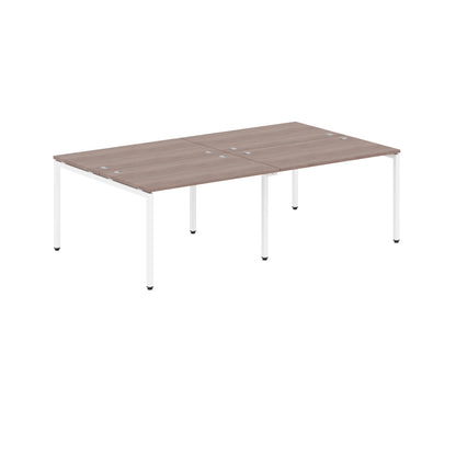 RECTANGULAR SHAPE CLUSTER OF 04 WORKSTATION MADE IN 25MM MFC TOP, E1 LAMINATE CHIPBOARD WITH WOODEN MODESTY PANEL 40X40MM METAL U SHAPE FRAMES