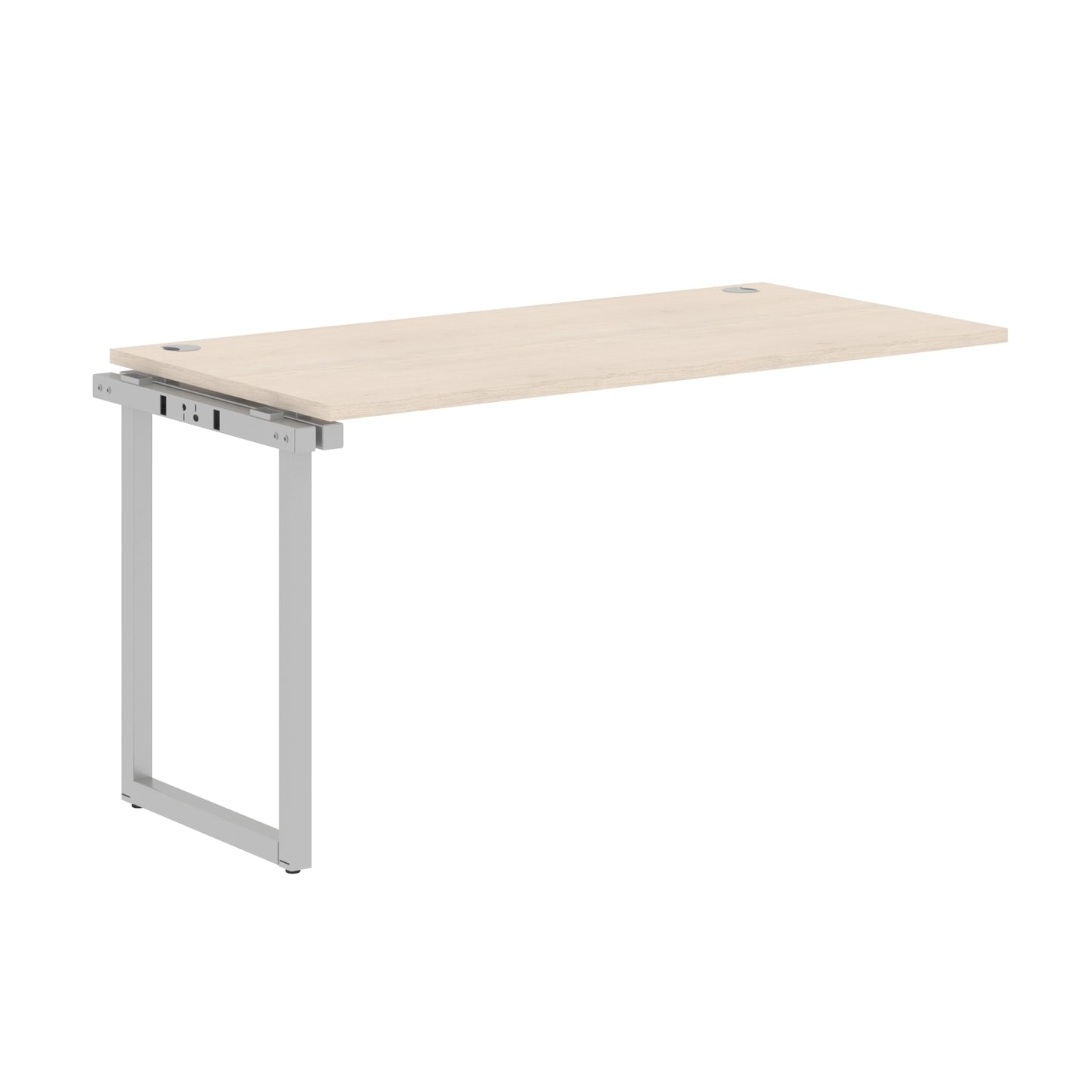 RECTANGULAR SHAPE CLUSTER OF 01 WORKSTATION EXTENSION MADE IN 25MM MFC TOP, E1 LAMINATE CHIPBOARD WITH WOODEN MODESTY PANEL 40X40MM METAL O SHAPE FRAMES
