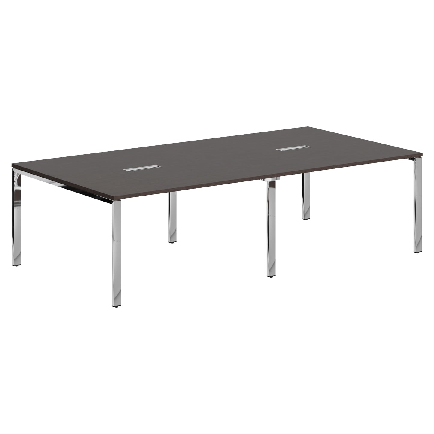 RECTANGULAR SHAPE CLUSTER OF 04 WORKSTATION, MADE IN E1 LAMINATE CHIPBOPARD, WITH WOODEN MODESTY PANEL AND LEGS