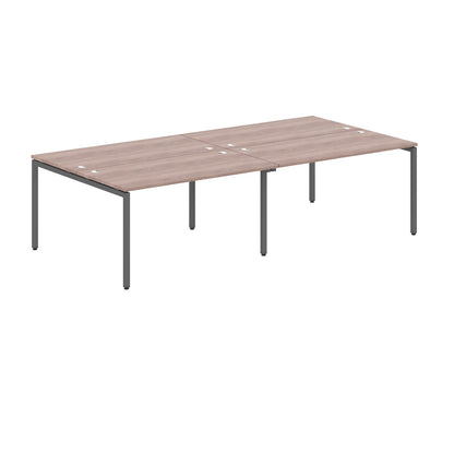 RECTANGULAR SHAPE CLUSTER OF 04 WORKSTATION MADE IN 25MM MFC TOP, E1 LAMINATE CHIPBOARD WITH WOODEN MODESTY PANEL 40X40MM METAL U SHAPE FRAMES
