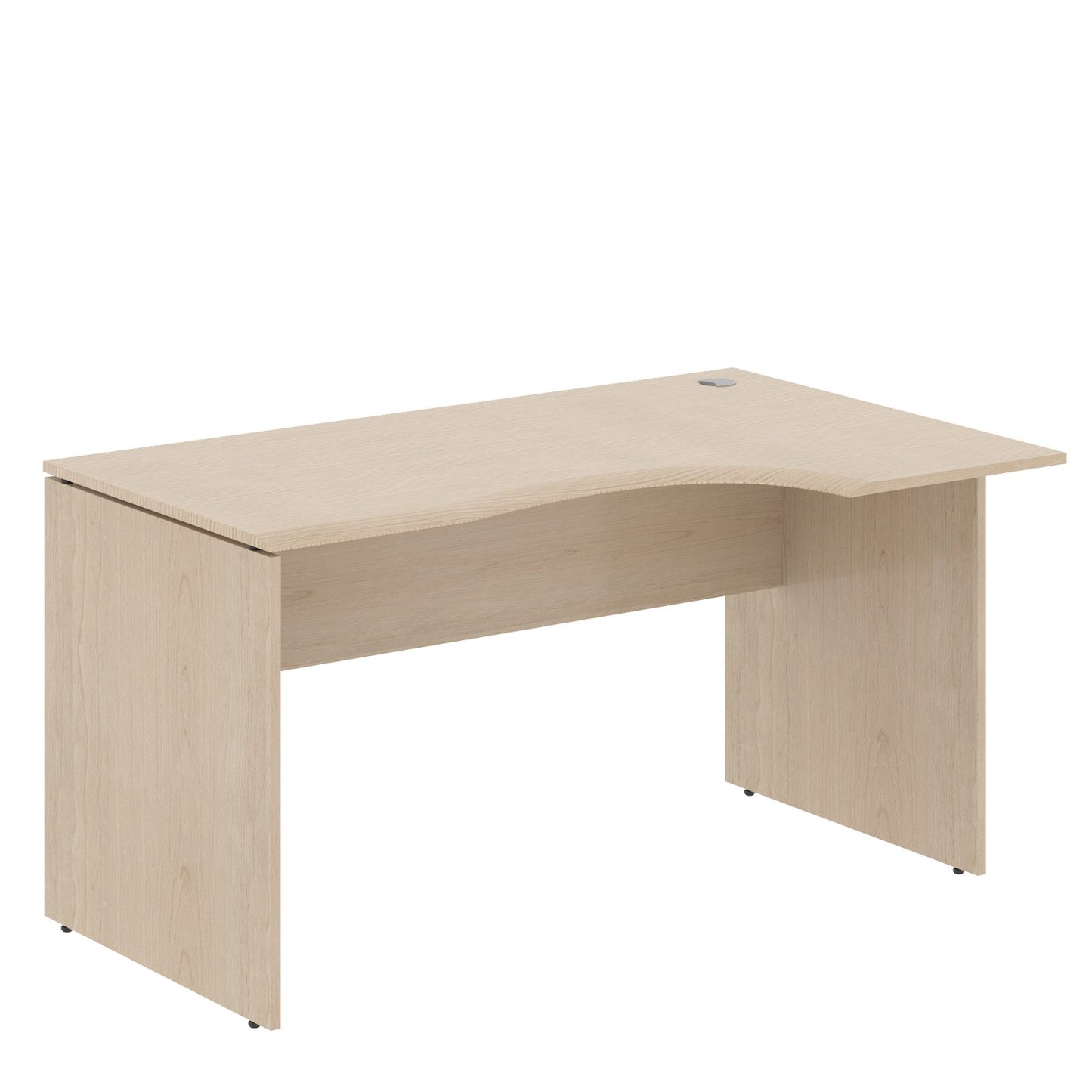 L SHAPE DESK, MADE IN E1 LAMINATE CHIPBOPARD, WITH WOODEN MODESTY PANEL AND LEGS
