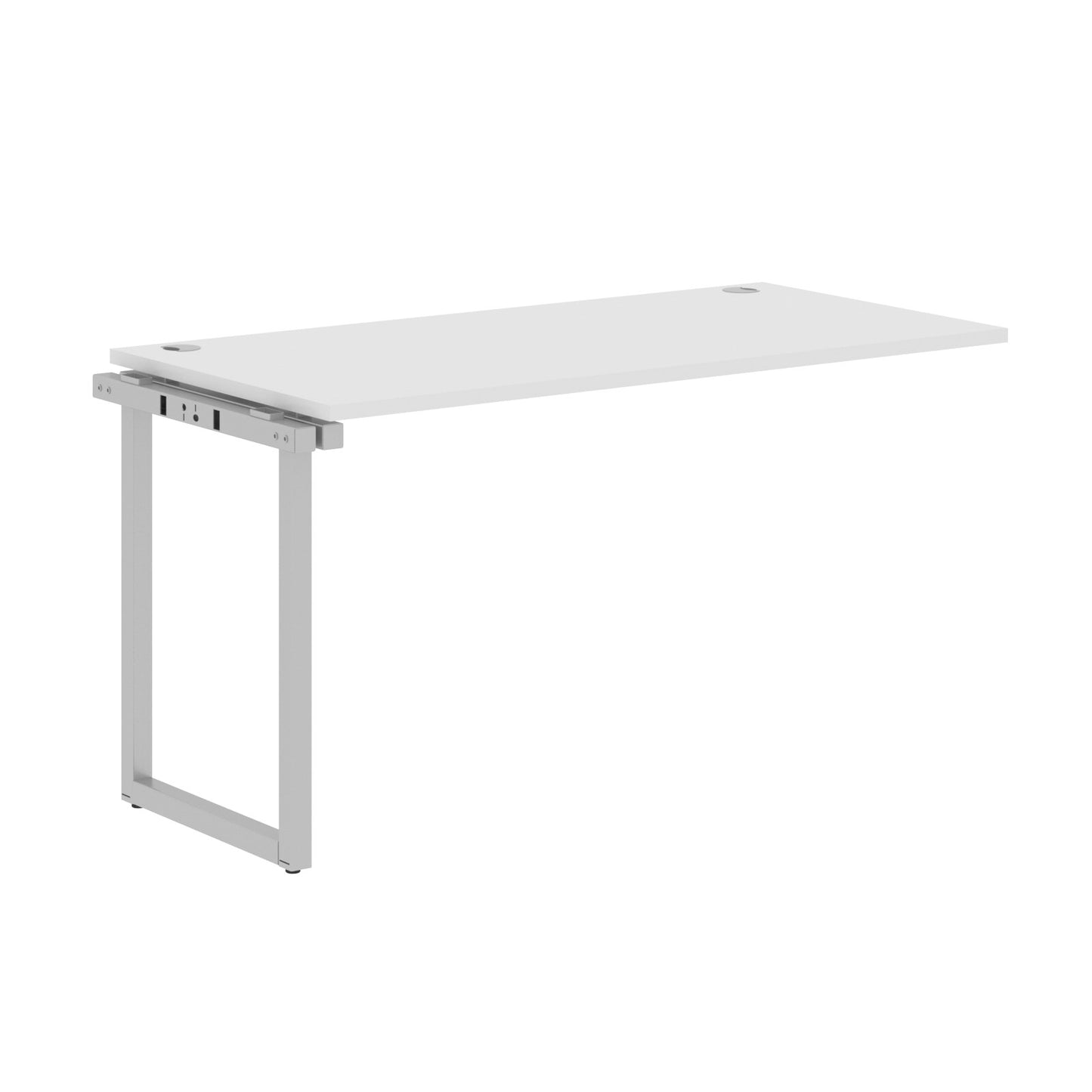 RECTANGULAR SHAPE CLUSTER OF 01 WORKSTATION EXTENSION MADE IN 25MM MFC TOP, E1 LAMINATE CHIPBOARD WITH WOODEN MODESTY PANEL 40X40MM METAL O SHAPE FRAMES