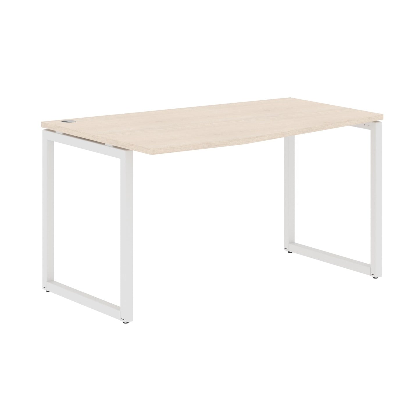 L SHAPE DESK MADE IN 25MM MFC TOP, E1 LAMINATE CHIPBOARD WITH WOODEN MODESTY PANEL 40X40MM METAL O SHAPE FRAMES