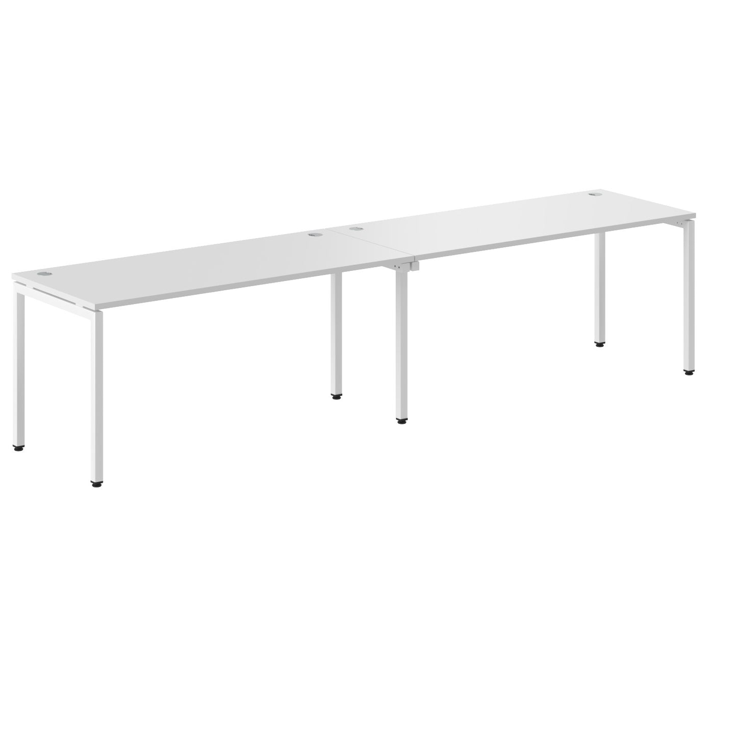 RECTANGULAR SHAPE CLUSTER OF 02 WORKSTATION MADE IN 25MM MFC TOP, E1 LAMINATE CHIPBOARD WITH WOODEN MODESTY PANEL 40X40MM METAL U SHAPE FRAMES
