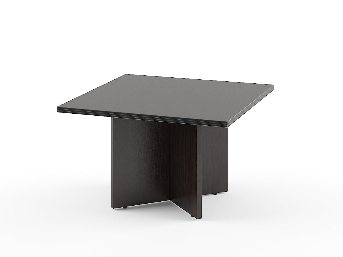 HIGH EXECUTIVE SQUARE SHAPE MEETING DESK, MADE IN E1 LAMINATE CHIPBOARD, WITH GLOSSY ACRYLIC 3D 2MM EDGES AND LEGS