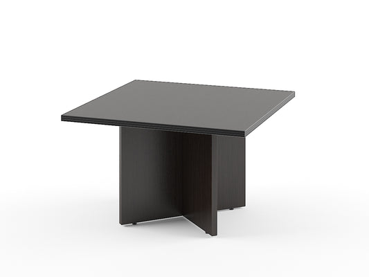 HIGH EXECUTIVE SQUARE SHAPE MEETING DESK, MADE IN E1 LAMINATE CHIPBOARD, WITH GLOSSY ACRYLIC 3D 2MM EDGES AND LEGS
