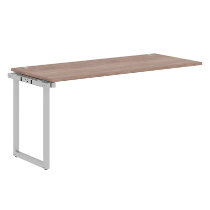 RECTANGULAR SHAPE CLUSTER OF 01 WORKSTATION EXTENSION MADE IN 25MM MFC TOP, E1 LAMINATE CHIPBOARD WITH WOODEN MODESTY PANEL 40X40MM METAL O SHAPE FRAMES