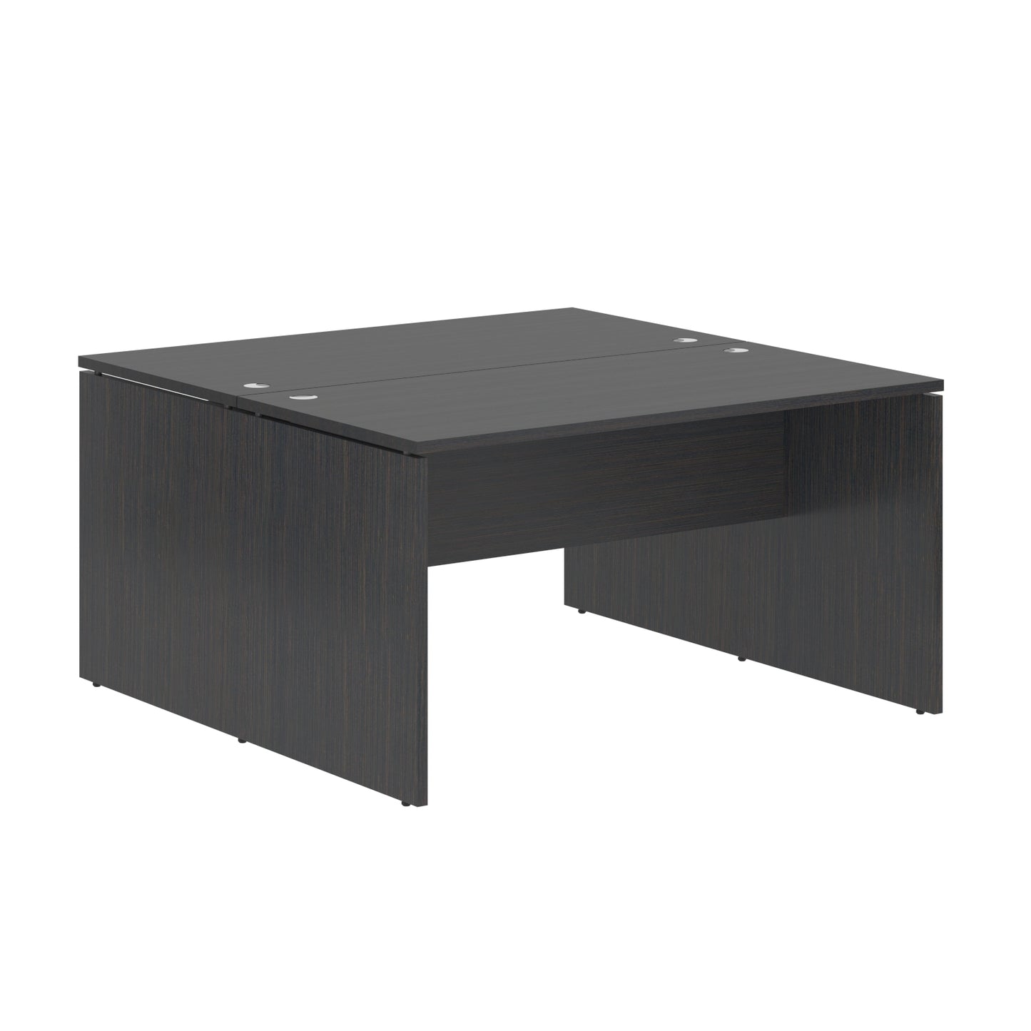RECTANGULAR SHAPE CLUSTER OF 02 WORKSTATION, MADE IN E1 LAMINATE CHIPBOPARD, WITH WOODEN MODESTY PANEL AND LEGS