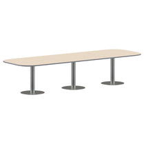 RECTANGLE SHAPE WITH CURVE CORNER MEETING TABLE, MADE IN E1 LAMINATE CHIPBOPARD, WITH METAL LEGS