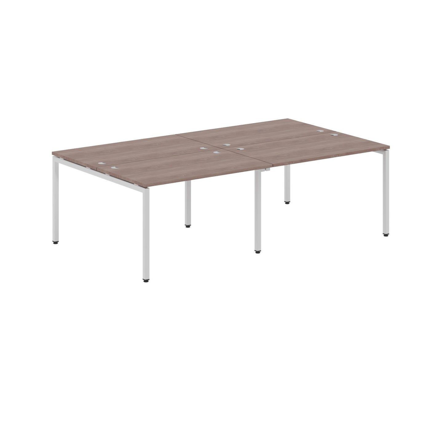 RECTANGULAR SHAPE CLUSTER OF 04 WORKSTATION MADE IN 25MM MFC TOP, E1 LAMINATE CHIPBOARD WITH WOODEN MODESTY PANEL 40X40MM METAL U SHAPE FRAMES