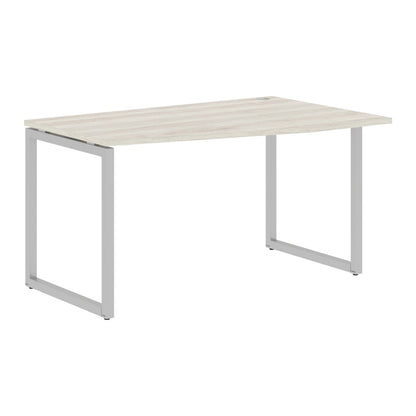 L SHAPE DESK MADE IN 25MM MFC TOP, E1 LAMINATE CHIPBOARD WITH WOODEN MODESTY PANEL 40X40MM METAL O SHAPE FRAMES